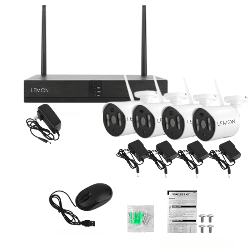 Zestaw 4 kamer wifi do monitoringu z nagrywarką LS24-1T